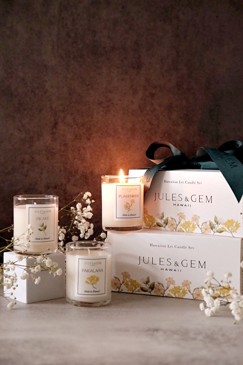 Hawaiian Lei Luxury 3 oz Candle Set – Jules & Gem Hawaii