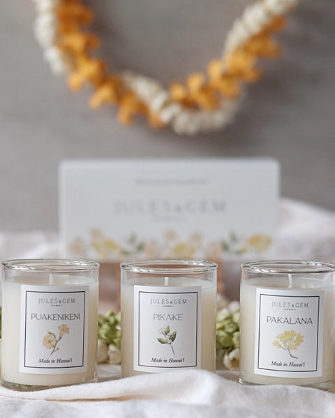Hawaiian Lei Luxury 3 oz Candle Set – Jules & Gem Hawaii
