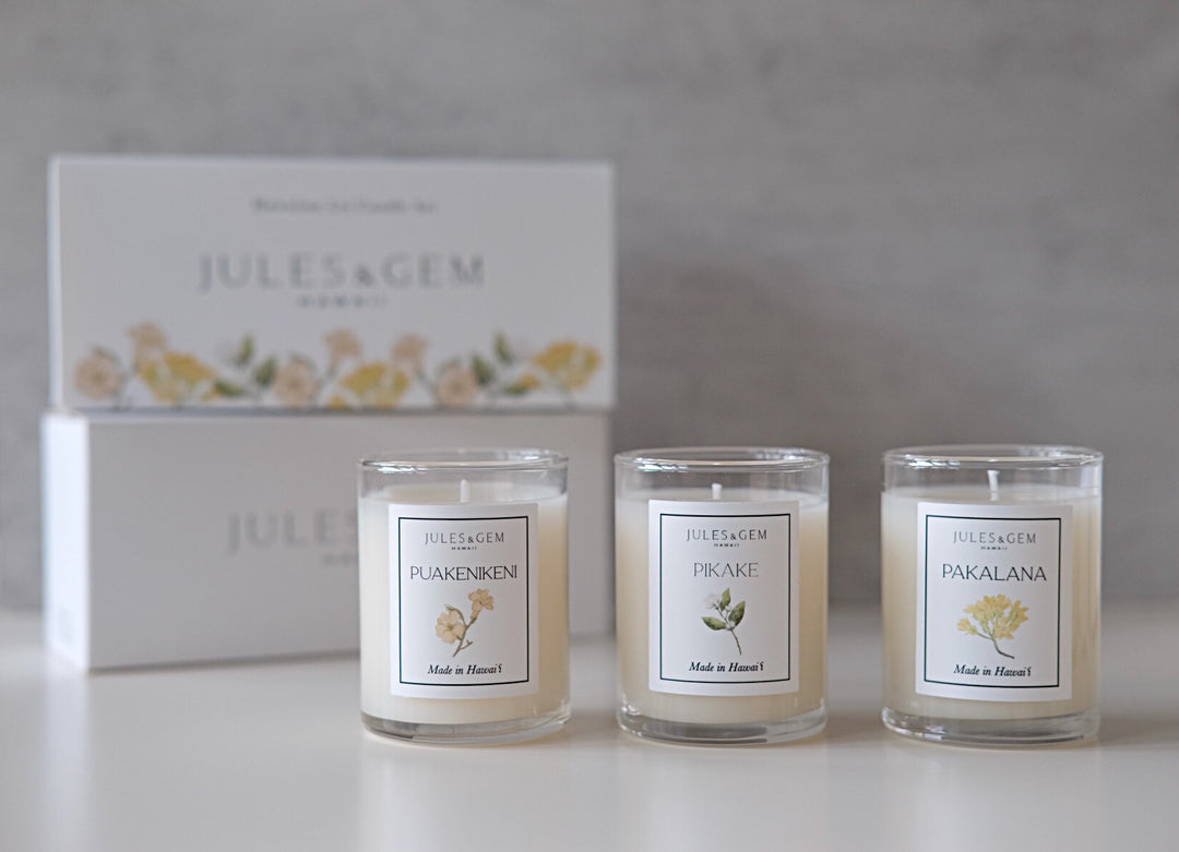 Hawaiian Lei Luxury 3 oz Candle Set – Jules & Gem Hawaii